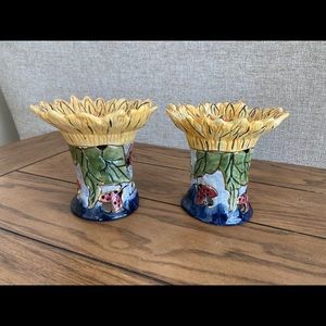 Blue Sky Clayworks Heather Goldminc Sunflower and  Butterflies Wax Warmer 2000 2